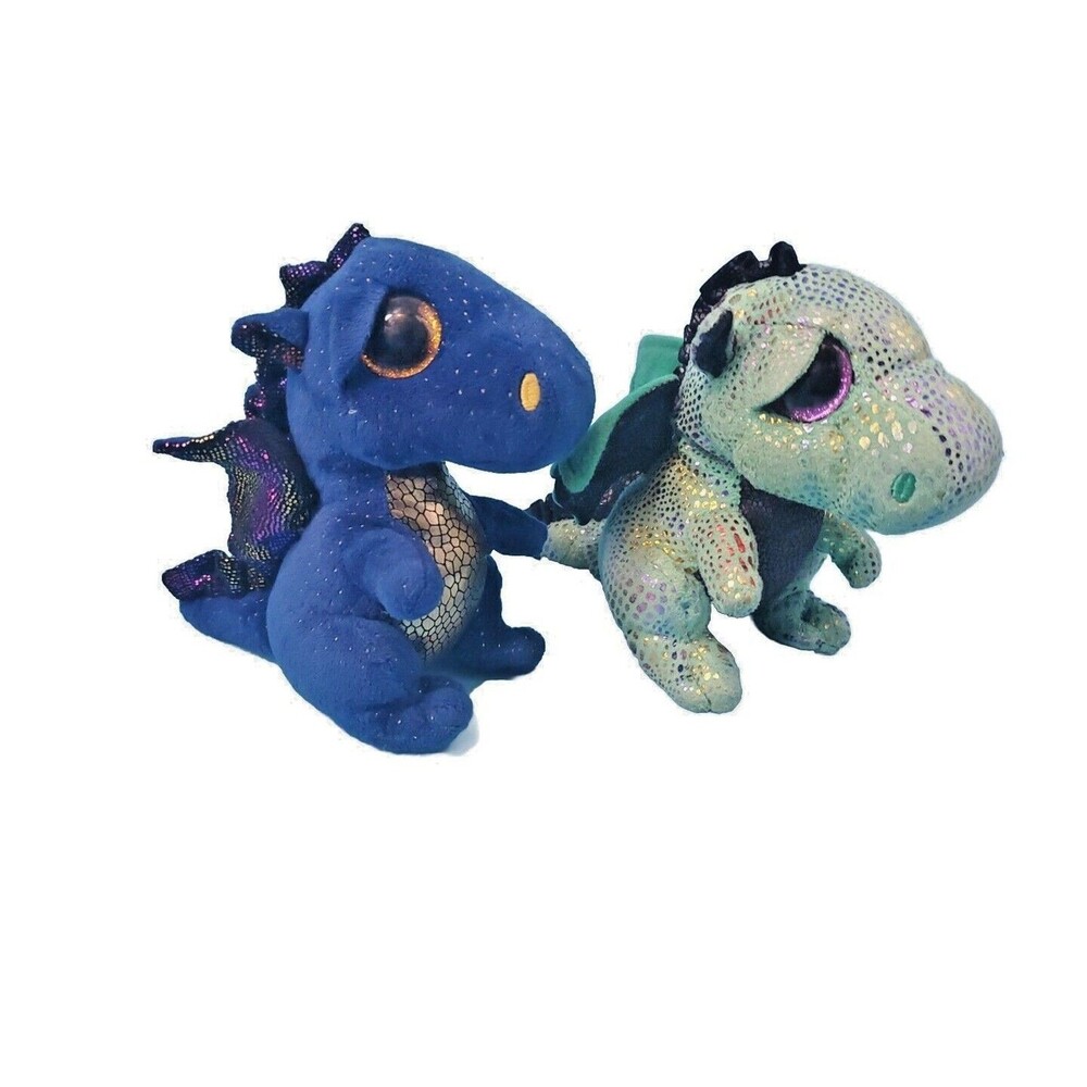 Ty Beanie Boo Plush Dragon Saffire & Cinder Appx 6"
